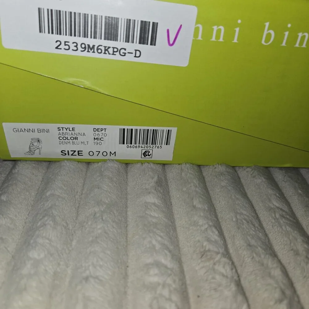 NIB Gianni Bini Abrianna Denim Blue MLT Stiletto Heels | Size 7 - Picture 6 of 9